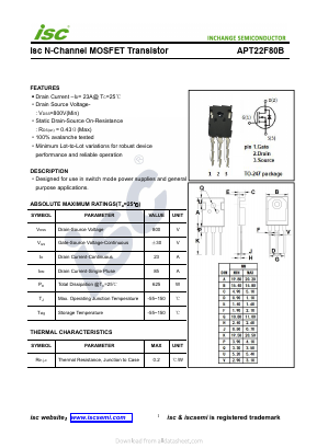 APT22F80B Datasheet PDF Inchange Semiconductor