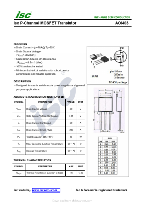 AOI403 Datasheet PDF Inchange Semiconductor