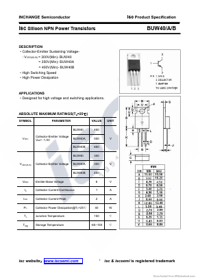 BUW40 Datasheet PDF Inchange Semiconductor