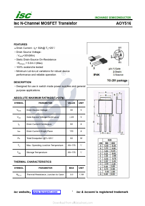 AOY516 Datasheet PDF Inchange Semiconductor