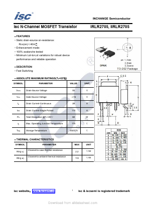 IRLR2705 Datasheet PDF Inchange Semiconductor
