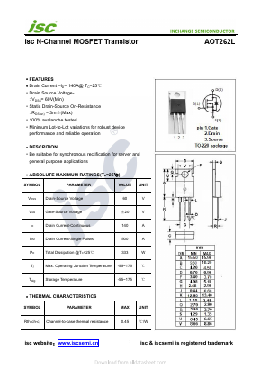 AOT262L Datasheet PDF Inchange Semiconductor
