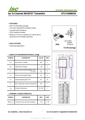 STU10NM65N Datasheet PDF Inchange Semiconductor