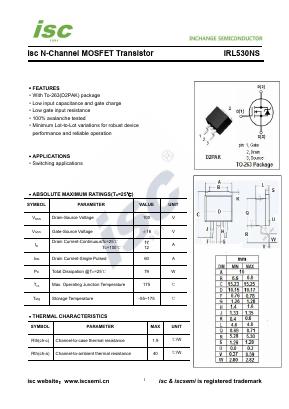 IRL530NS Datasheet PDF Inchange Semiconductor