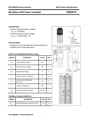 3DD4515 Datasheet PDF Inchange Semiconductor