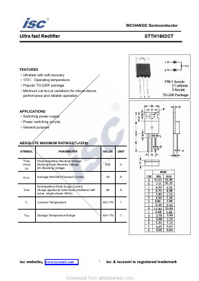 STTH1602CT Datasheet PDF Inchange Semiconductor