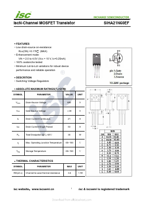 SIHA21N60EF Datasheet PDF Inchange Semiconductor