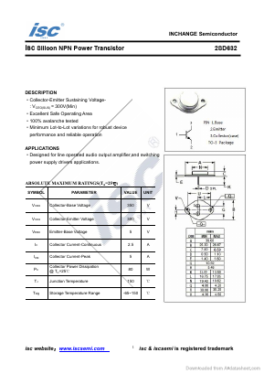 2SD632 Datasheet PDF Inchange Semiconductor