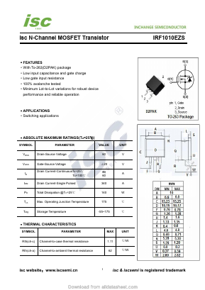 IRF1010EZS Datasheet PDF Inchange Semiconductor
