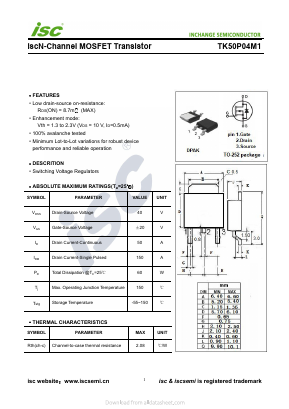 TK50P04M1 Datasheet PDF Inchange Semiconductor