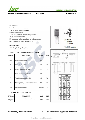 TK13A55DA Datasheet PDF Inchange Semiconductor