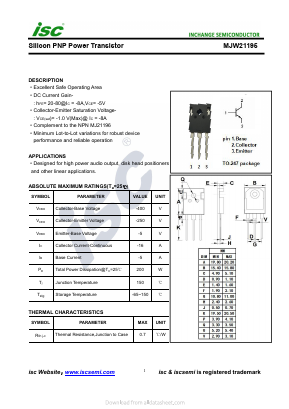 MJW21195 Datasheet PDF Inchange Semiconductor