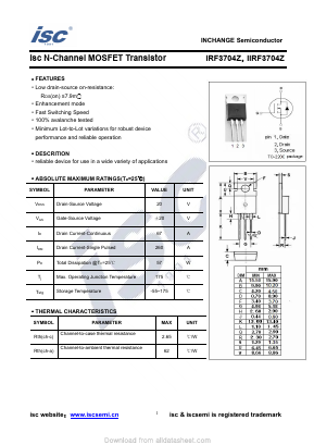IIRF3704Z Datasheet PDF Inchange Semiconductor