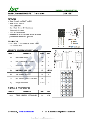 2SK1397 Datasheet PDF Inchange Semiconductor