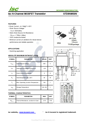 STD8NM50N Datasheet PDF Inchange Semiconductor