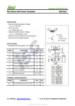 3DD102C Datasheet PDF Inchange Semiconductor