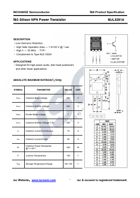 MJL3281A Datasheet PDF Inchange Semiconductor