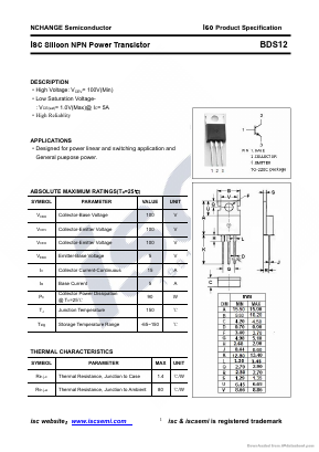 BDS12 Datasheet PDF Inchange Semiconductor