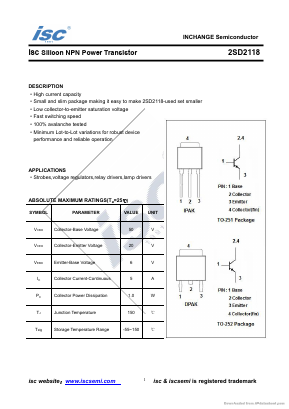 2SD2118 Datasheet PDF Inchange Semiconductor
