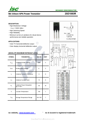 2SD1883R Datasheet PDF Inchange Semiconductor