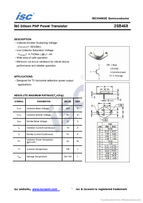 2SB468 Datasheet PDF Inchange Semiconductor