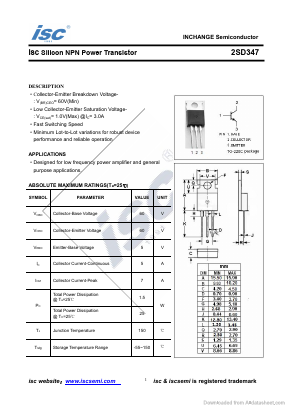 D347 Datasheet PDF Inchange Semiconductor
