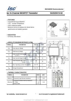 SUD25N15-52 Datasheet PDF Inchange Semiconductor