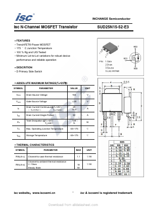 SUD25N15-52-E3 Datasheet PDF Inchange Semiconductor