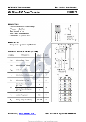 2SB1372 Datasheet PDF Inchange Semiconductor