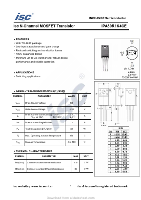 IPA80R1K4CE Datasheet PDF Inchange Semiconductor