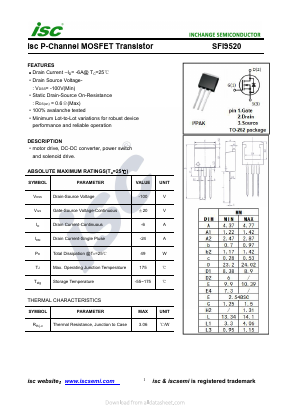 SFI9520 Datasheet PDF Inchange Semiconductor