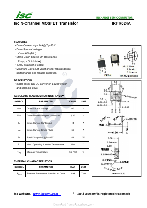 IRFR024A Datasheet PDF Inchange Semiconductor