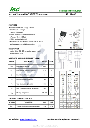 IRLI640A Datasheet PDF Inchange Semiconductor