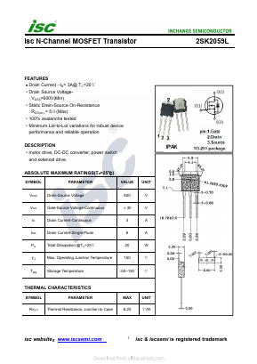 2SK2059L Datasheet PDF Inchange Semiconductor