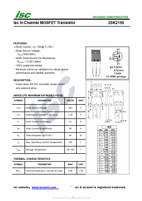 K2195 Datasheet PDF Inchange Semiconductor