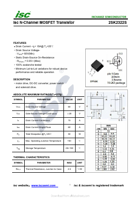 2SK2322S Datasheet PDF Inchange Semiconductor