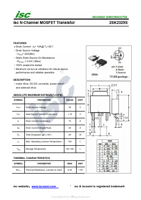 2SK2329S Datasheet PDF Inchange Semiconductor