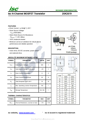 K2619 Datasheet PDF Inchange Semiconductor