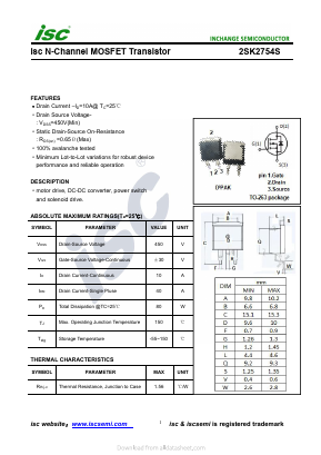 K2754S Datasheet PDF Inchange Semiconductor