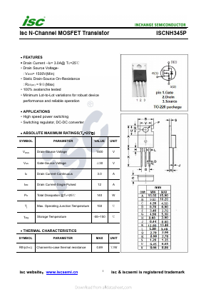 ISCNH345P Datasheet PDF Inchange Semiconductor
