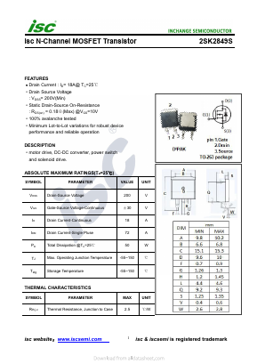 2SK2849S Datasheet PDF Inchange Semiconductor