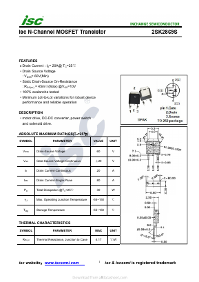 2SK2869S Datasheet PDF Inchange Semiconductor