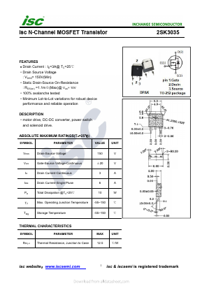 2SK3035 Datasheet PDF Inchange Semiconductor