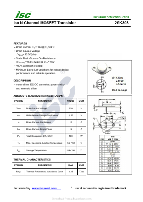 K308 Datasheet PDF Inchange Semiconductor