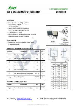 K3082S Datasheet PDF Inchange Semiconductor