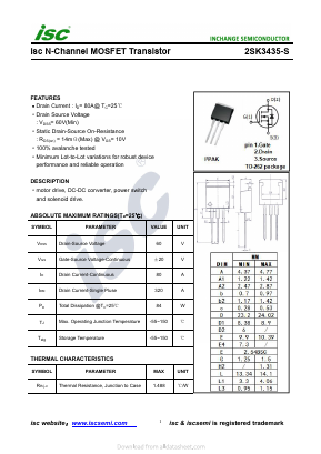 K3435-S Datasheet PDF Inchange Semiconductor