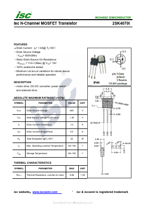 K4070I Datasheet PDF Inchange Semiconductor