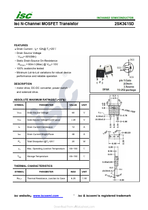 2SK3615D Datasheet PDF Inchange Semiconductor