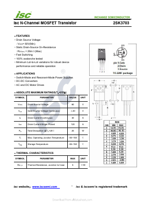 K3703 Datasheet PDF Inchange Semiconductor