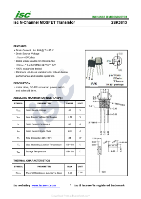 2SK3813 Datasheet PDF Inchange Semiconductor